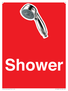 IV14282: Shower Dementia Friendly Sign Red