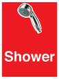 IV14282: Shower Dementia Friendly Sign Red