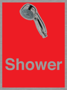 IV14282: Shower Dementia Friendly Sign Red