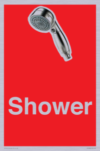 IV14282: Shower Dementia Friendly Sign Red