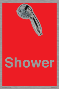 IV14282: Shower Dementia Friendly Sign Red