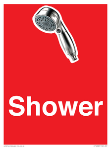 IV14282: Shower Dementia Friendly Sign Red
