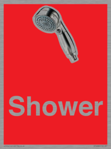 IV14282: Shower Dementia Friendly Sign Red