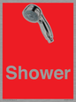 IV14282: Shower Dementia Friendly Sign Red