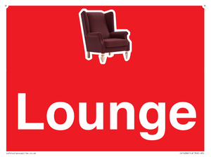 IV14286: Lounge Dementia Friendly Sign Red