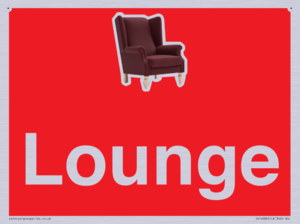 IV14286: Lounge Dementia Friendly Sign Red