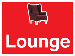 IV14286: Lounge Dementia Friendly Sign Red