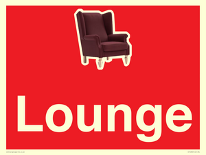 IV14286: Lounge Dementia Friendly Sign Red