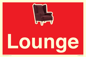 IV14286: Lounge Dementia Friendly Sign Red