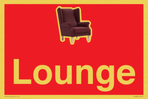 IV14286: Lounge Dementia Friendly Sign Red