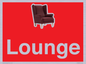 IV14286: Lounge Dementia Friendly Sign Red