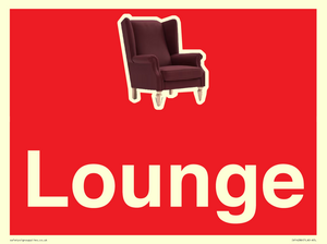 IV14286: Lounge Dementia Friendly Sign Red