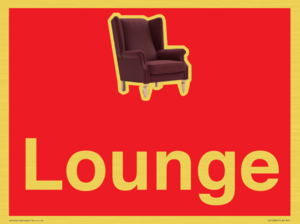 IV14286: Lounge Dementia Friendly Sign Red
