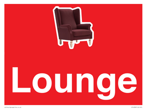 IV14286: Lounge Dementia Friendly Sign Red