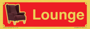 IV14286: Lounge Dementia Friendly Sign Red