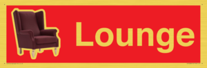 IV14286: Lounge Dementia Friendly Sign Red