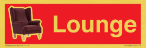 IV14286: Lounge Dementia Friendly Sign Red