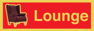 IV14286: Lounge Dementia Friendly Sign Red