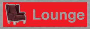 IV14286: Lounge Dementia Friendly Sign Red