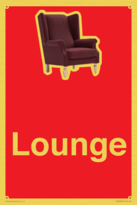 IV14286: Lounge Dementia Friendly Sign Red