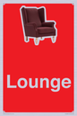 IV14286: Lounge Dementia Friendly Sign Red