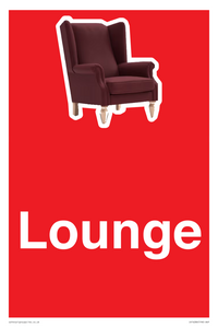 IV14286: Lounge Dementia Friendly Sign Red