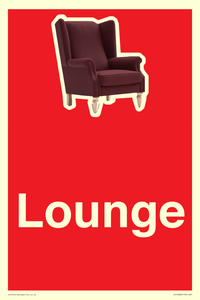 IV14286: Lounge Dementia Friendly Sign Red