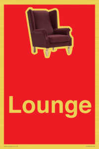IV14286: Lounge Dementia Friendly Sign Red
