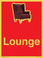 IV14286: Lounge Dementia Friendly Sign Red