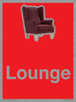 IV14286: Lounge Dementia Friendly Sign Red