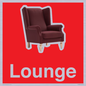 IV14286: Lounge Dementia Friendly Sign Red