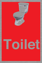 IV14288: Toilet Dementia Friendly Sign Red