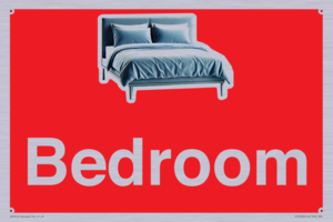 IV14290: Bedroom Dementia Sign Red