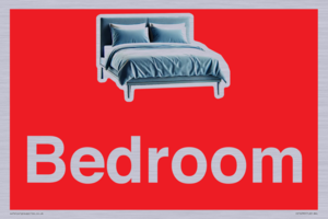 IV14290: Bedroom Dementia Sign Red