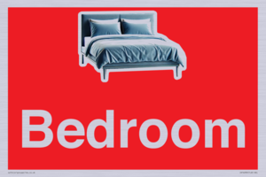 IV14290: Bedroom Dementia Sign Red