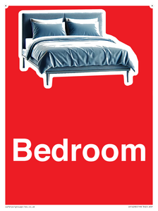 IV14290: Bedroom Dementia Sign Red