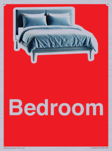 IV14290: Bedroom Dementia Sign Red