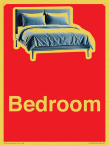IV14290: Bedroom Dementia Sign Red