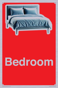 IV14290: Bedroom Dementia Sign Red