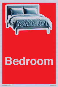IV14290: Bedroom Dementia Sign Red