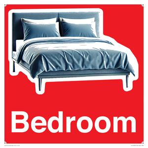 IV14290: Bedroom Dementia Sign Red