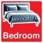 IV14290: Bedroom Dementia Sign Red