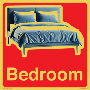 IV14290: Bedroom Dementia Sign Red