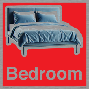 IV14290: Bedroom Dementia Sign Red