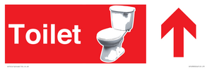IV14300: Toilet Dementia Friendly Sign Red Directional with Arrows