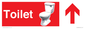 IV14300: Toilet Dementia Friendly Sign Red Directional with Arrows