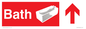 IV14310: Bath Dementia Friendly Sign Red With directional arrows