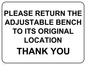 IV5310: Return bench to its original position sign
