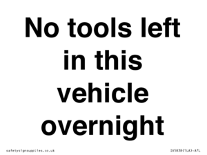 IV5838: No tools left in this vehicle overnight