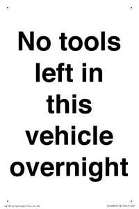 IV5838: No tools left in this vehicle overnight